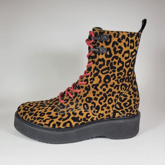 NWOT Diane Von Furstenberg Leopard Print Boots 8M - Picture 6 of 11